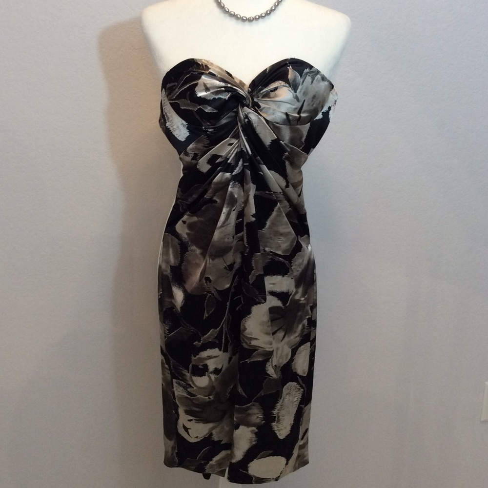 MAGGY LONDON SILKY STRAPLESS DRESS